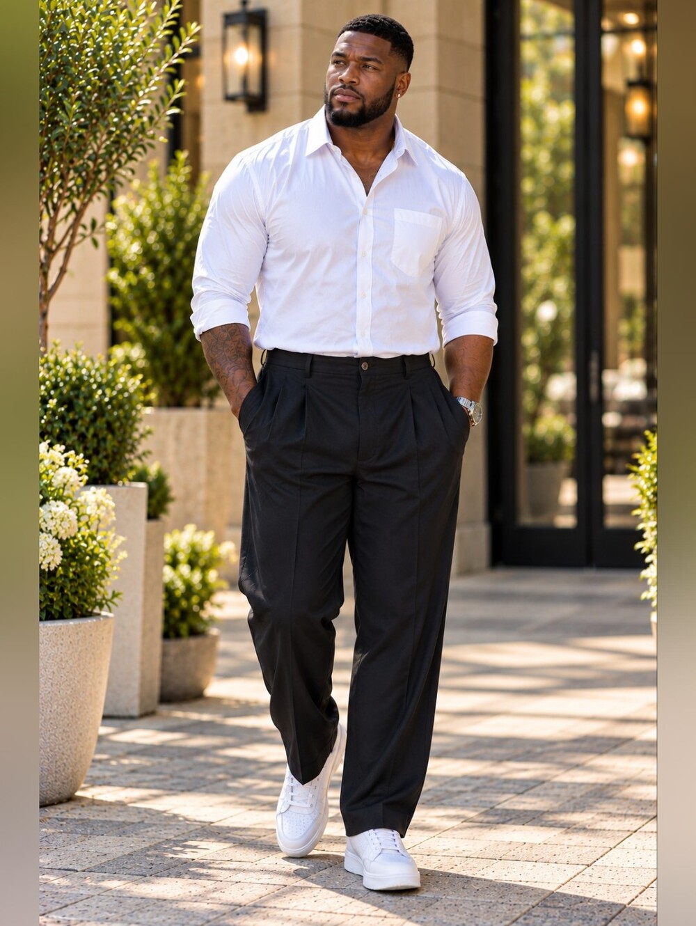 DOCKERS 🖤 Big & Tall Custom Fit Pleated Black Khakis ✨ Plus Size 50x30 NWT